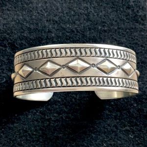 Derrick Gordon Native American sterling silver cuff bracelet